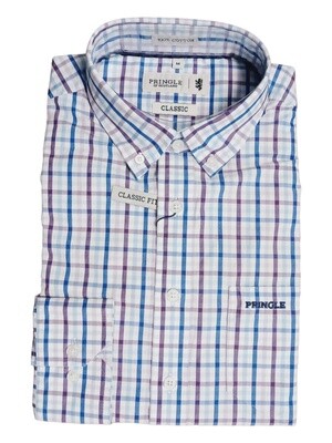 Pringle | Classic Long Sleeve Shirt | Zeno | Blue Purple Check