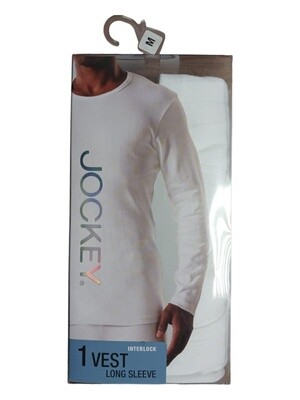 Jockey | Long Sleeve Undershirt | Drop Needle Interlock | 1 Pack | White