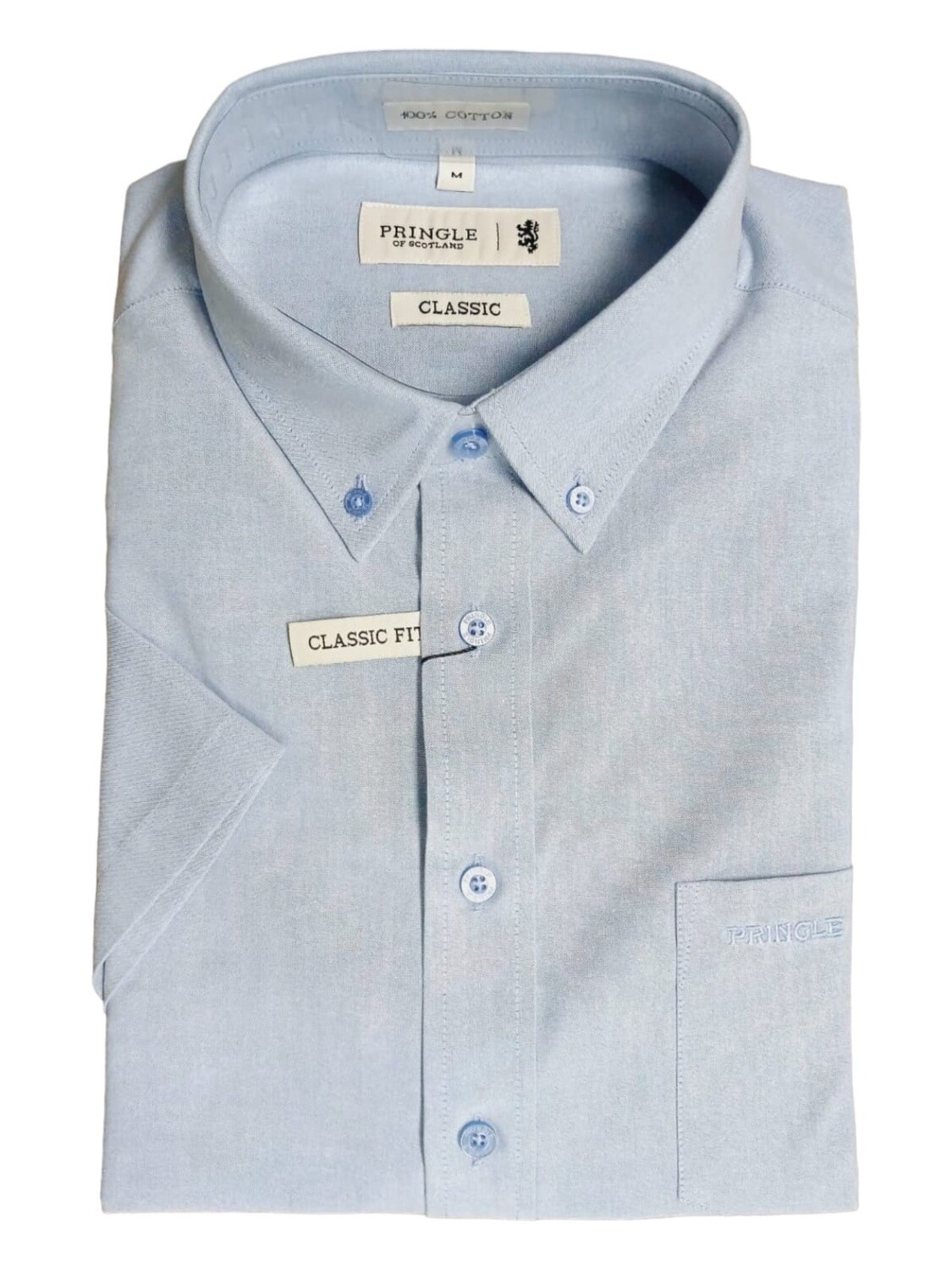 Pringle | Classic Short Sleeve Shirt | Phillip | Light Blue, Size: S