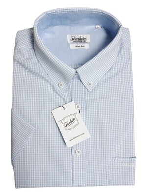 Florsheim | Relaxed Short Sleeve Shirt | Light Blue Check