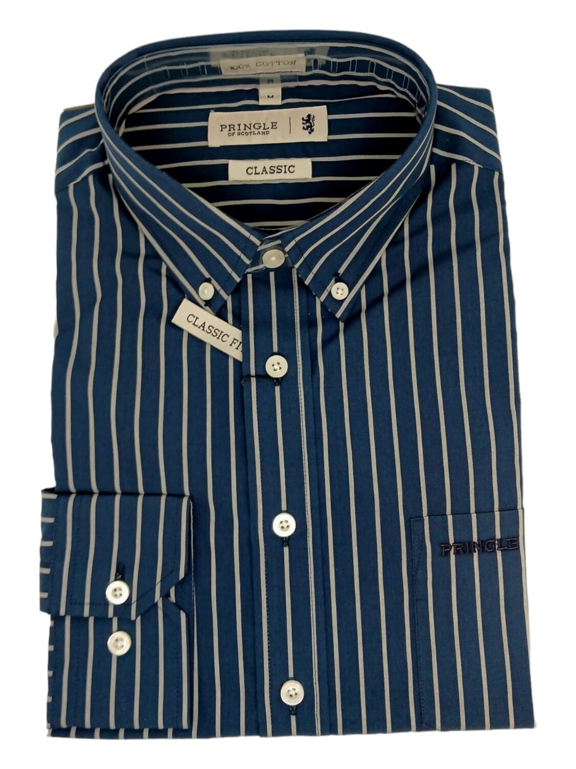 Pringle | Classic Long Sleeve Shirt | Finley | Navy Stripe