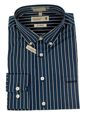 Pringle | Classic Long Sleeve Shirt | Finley | Navy Stripe