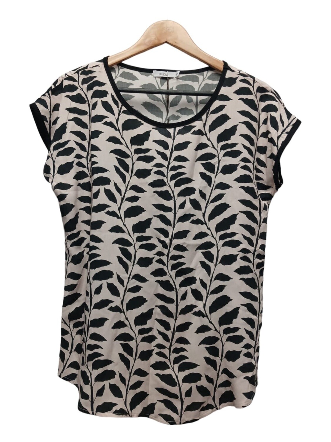 Willow | Zuri Top | Black &amp; Stone Botanical, Size: XS