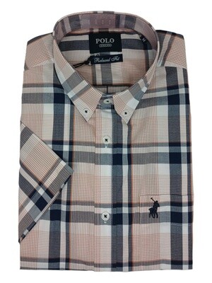 Polo | Short Sleeve Shirt | Bold Check | Orange