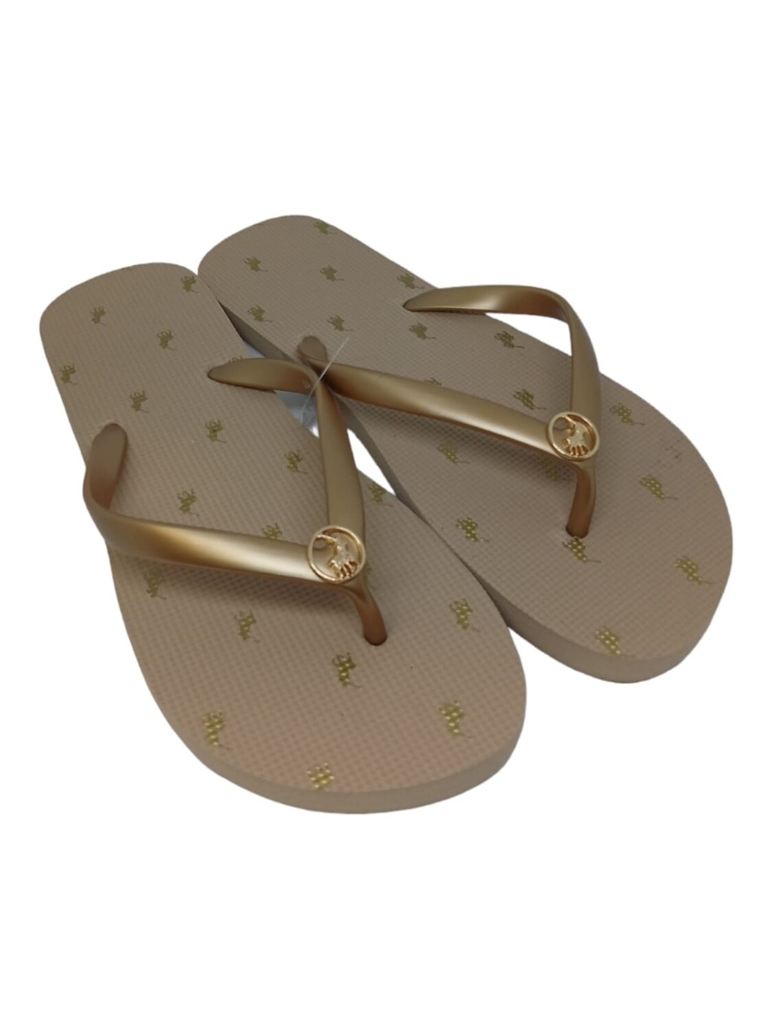 Polo | Monogram Flip Flop | Gold, Size: 8