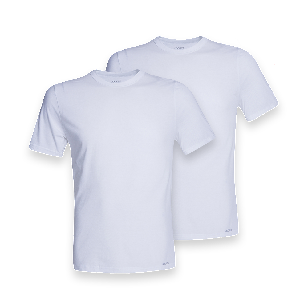 Jockey | Crew Neck Undershirt | 2 Pack | White, Size: S