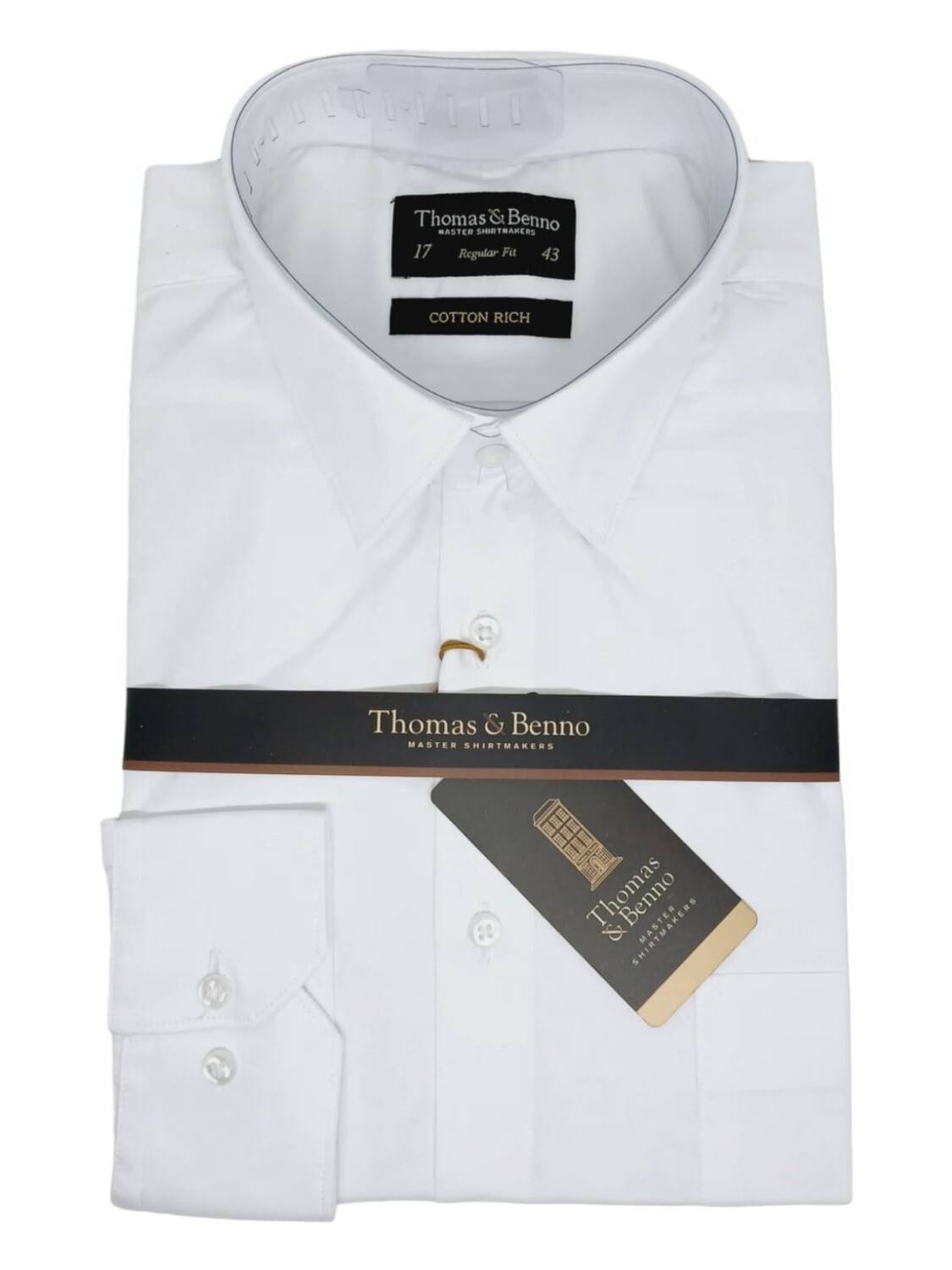 Thomas &amp; Benno | Long Sleeve Shirt | Regular Fit | White, Size: 39