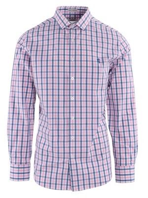 Pringle | Tailored Long Sleeve Shirt | Harvey | Pink Check