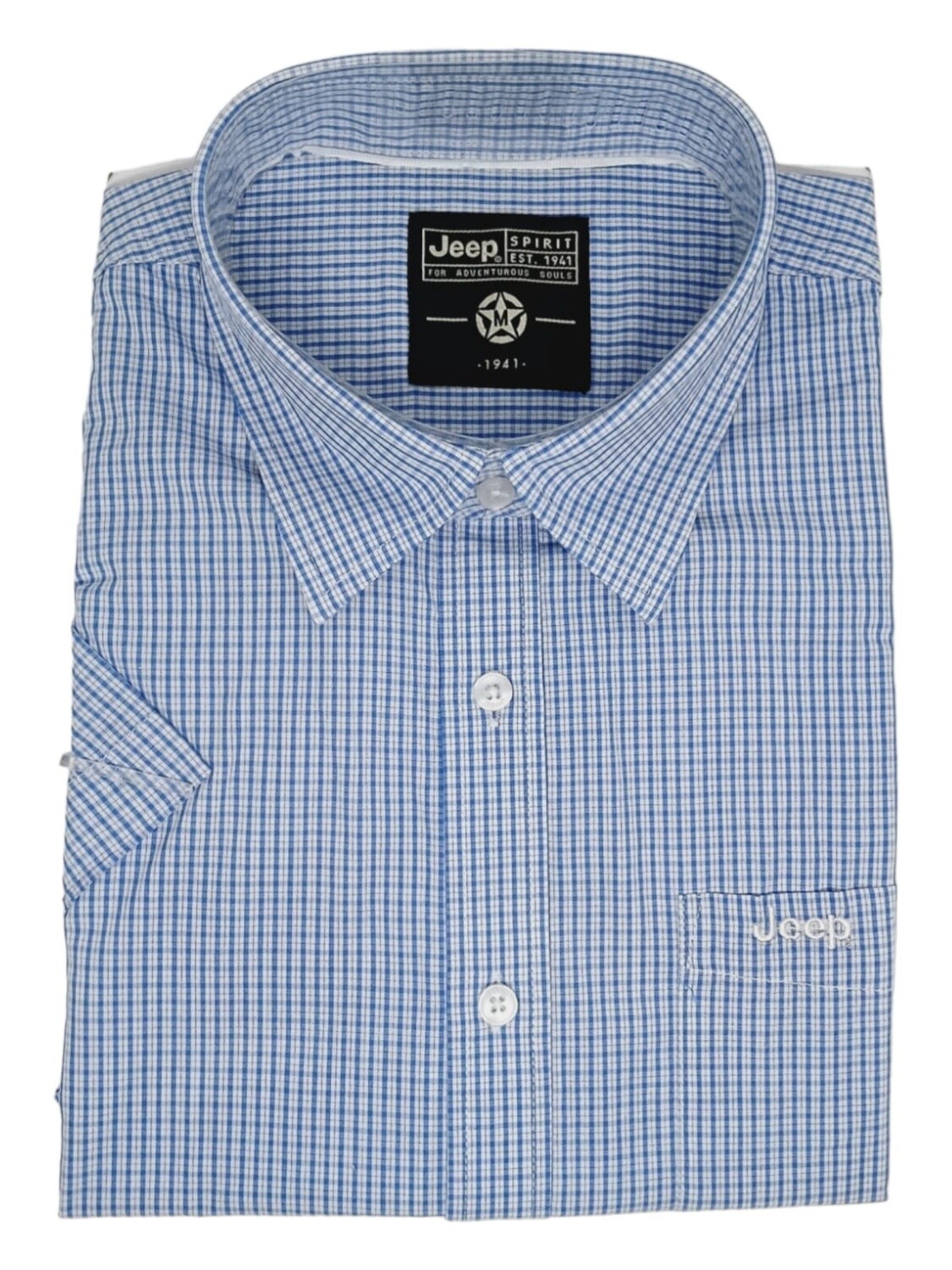 Jeep | Casual Short Sleeve Shirt | Blue, Size: M