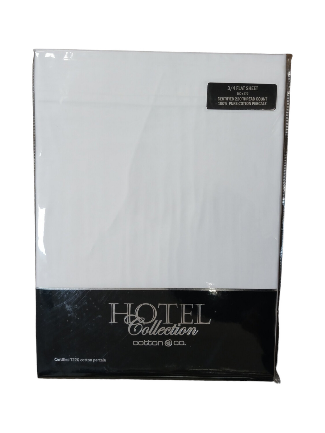 Hotel Collection | Flat Sheet | 220 Thread Count | White, Size: Three Quarter