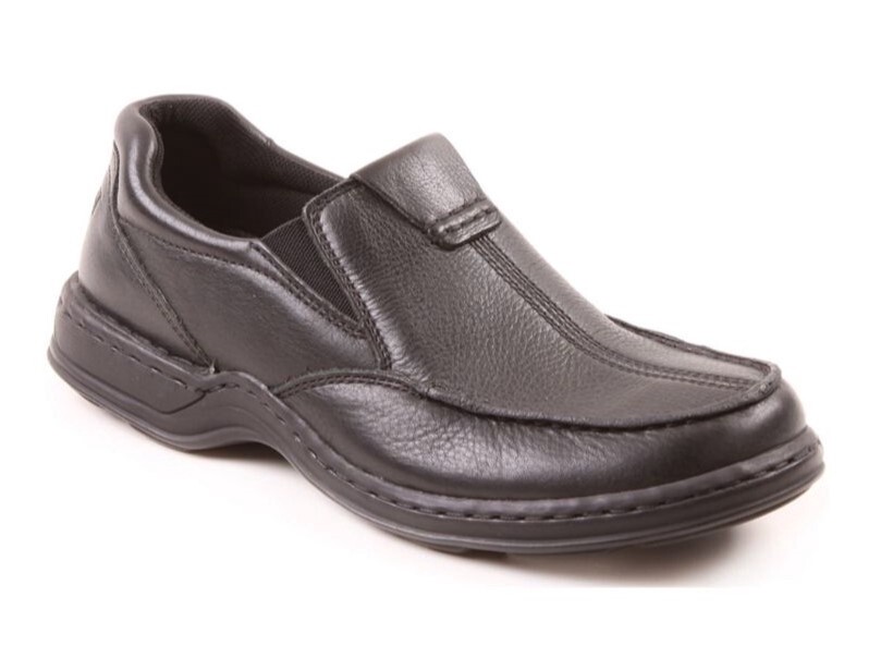 Hush Puppies | Sawyer II Slip-on | Black Leather, Size: 8