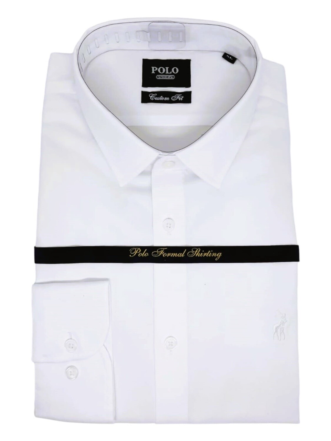 Polo Long Sleeve Shirt | Easy Care | White