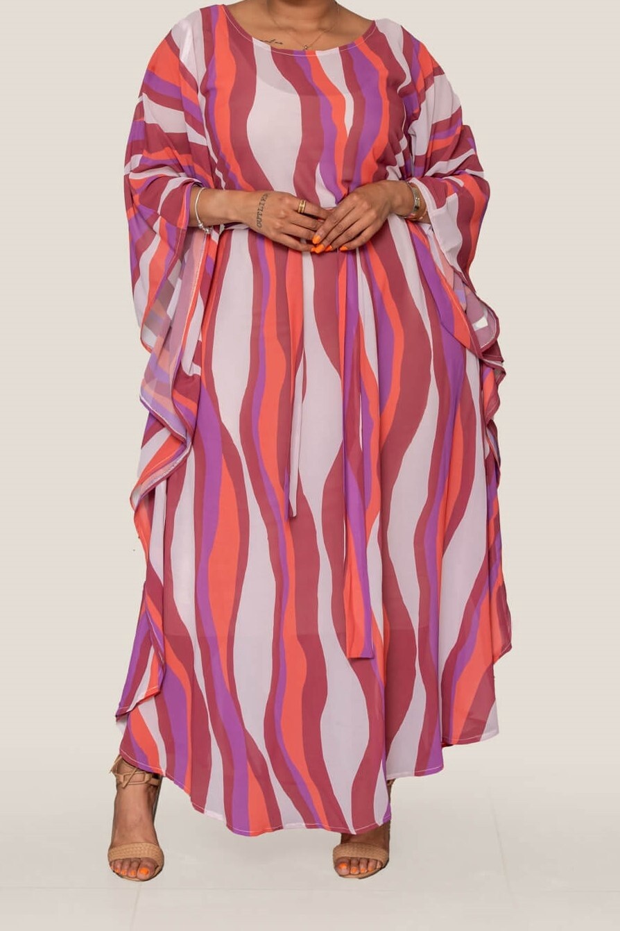 Fluidity | Maxi Dress | Swing Tunic &amp; Tie | Prada Wave Print