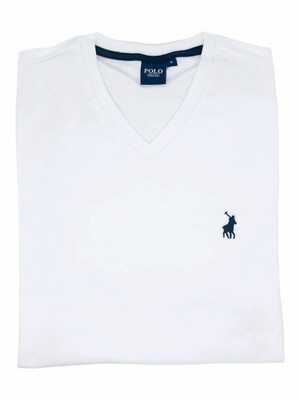 Polo | V-Neck T-shirt | White