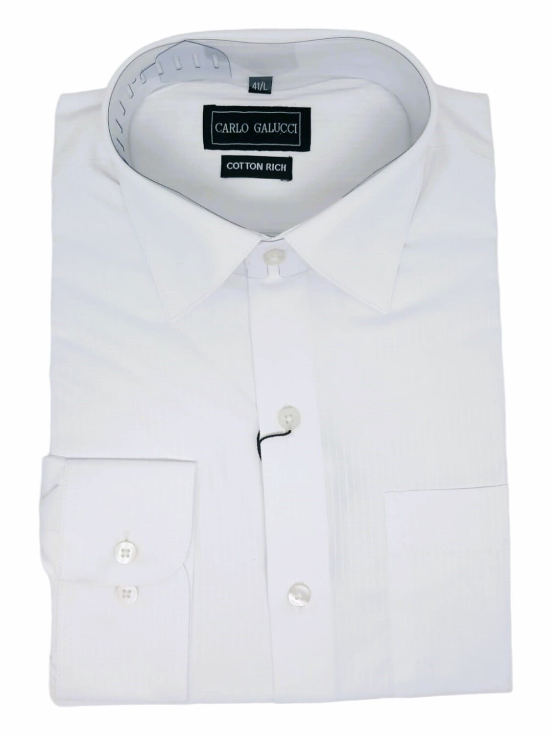 Carlo Galucci | Long Sleeve Shirt | NBD | White Stripe, Size: 39