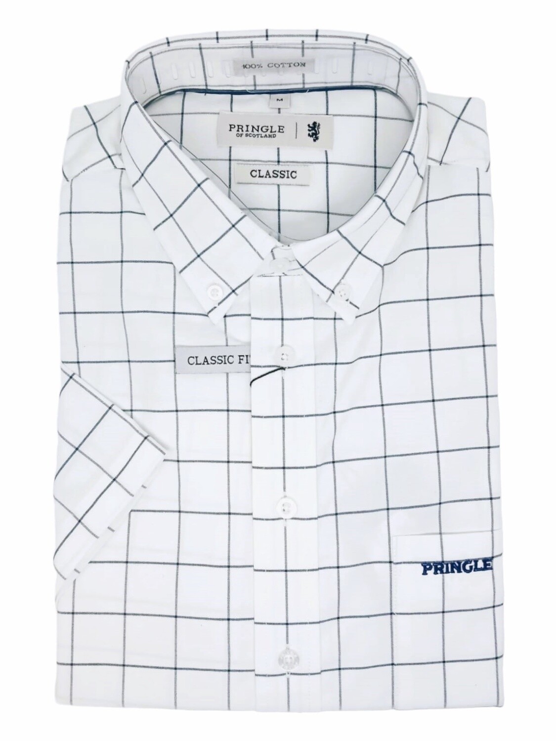 Pringle | Classic Short Sleeve Shirt | Oscar | White, Size: S