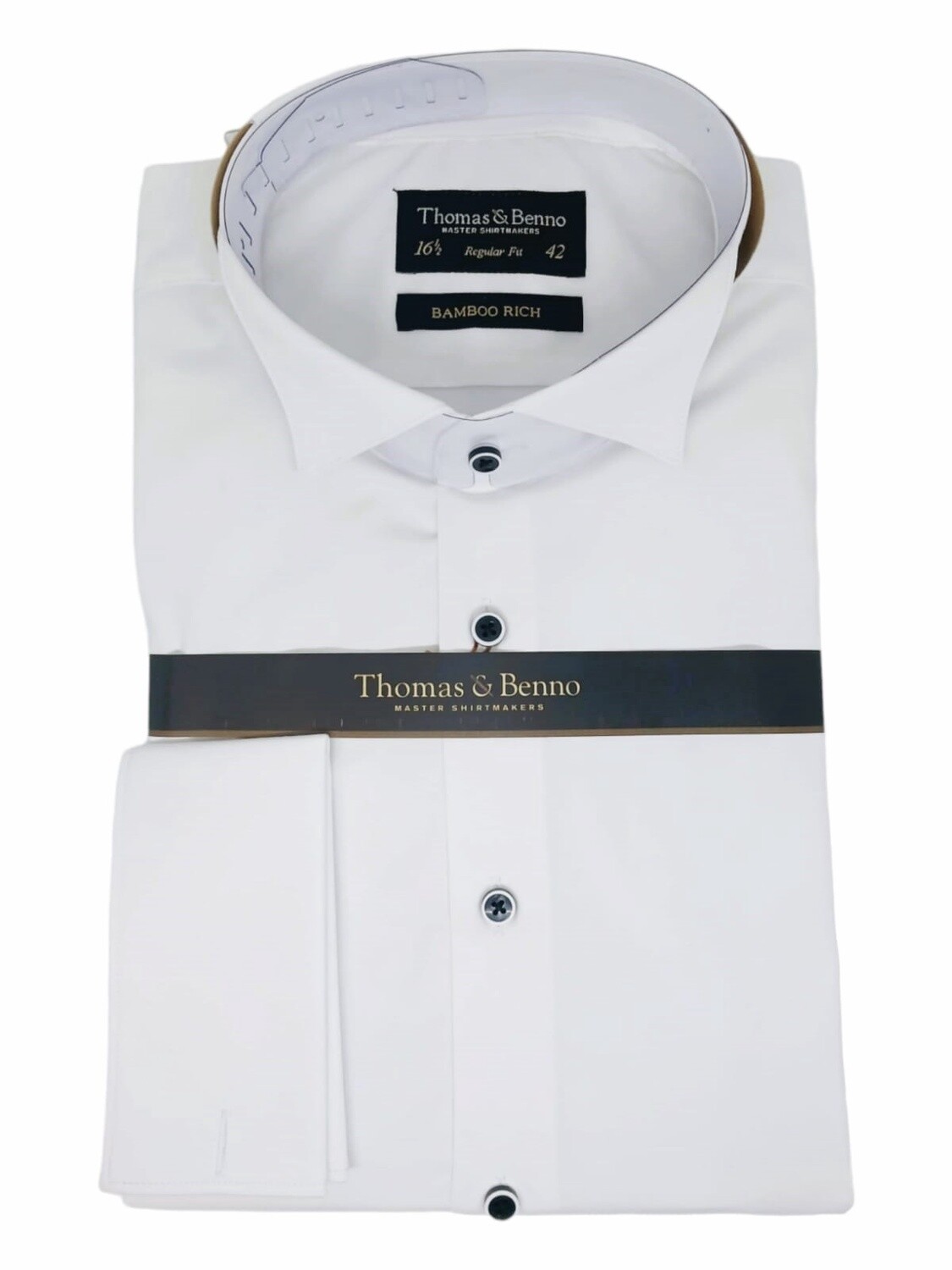Thomas &amp; Benno | Long Sleeve Shirt | Regular Fit | Wingtip Collar | White, Size: 38