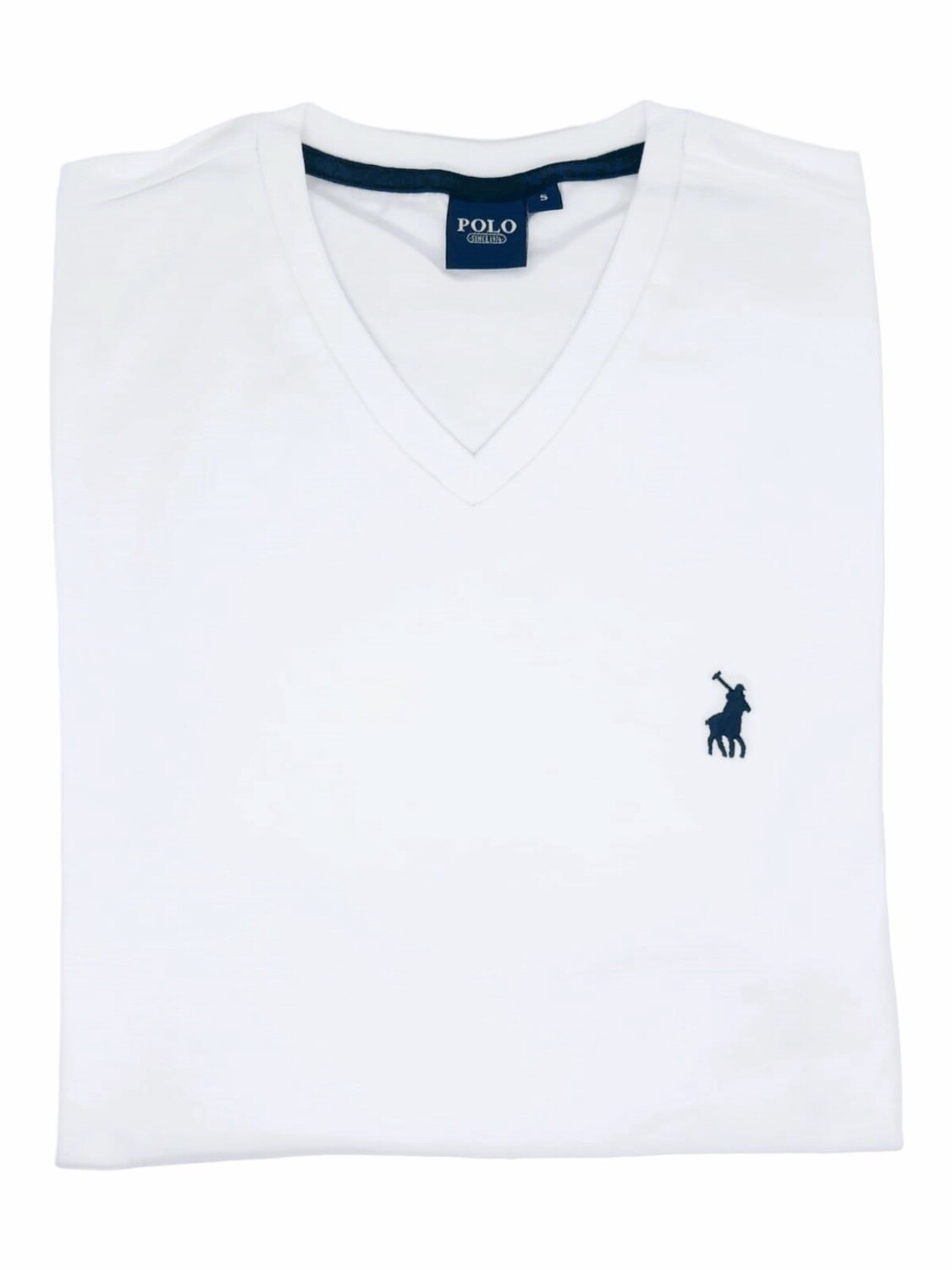 Polo | V-Neck T-shirt | White, Size: S