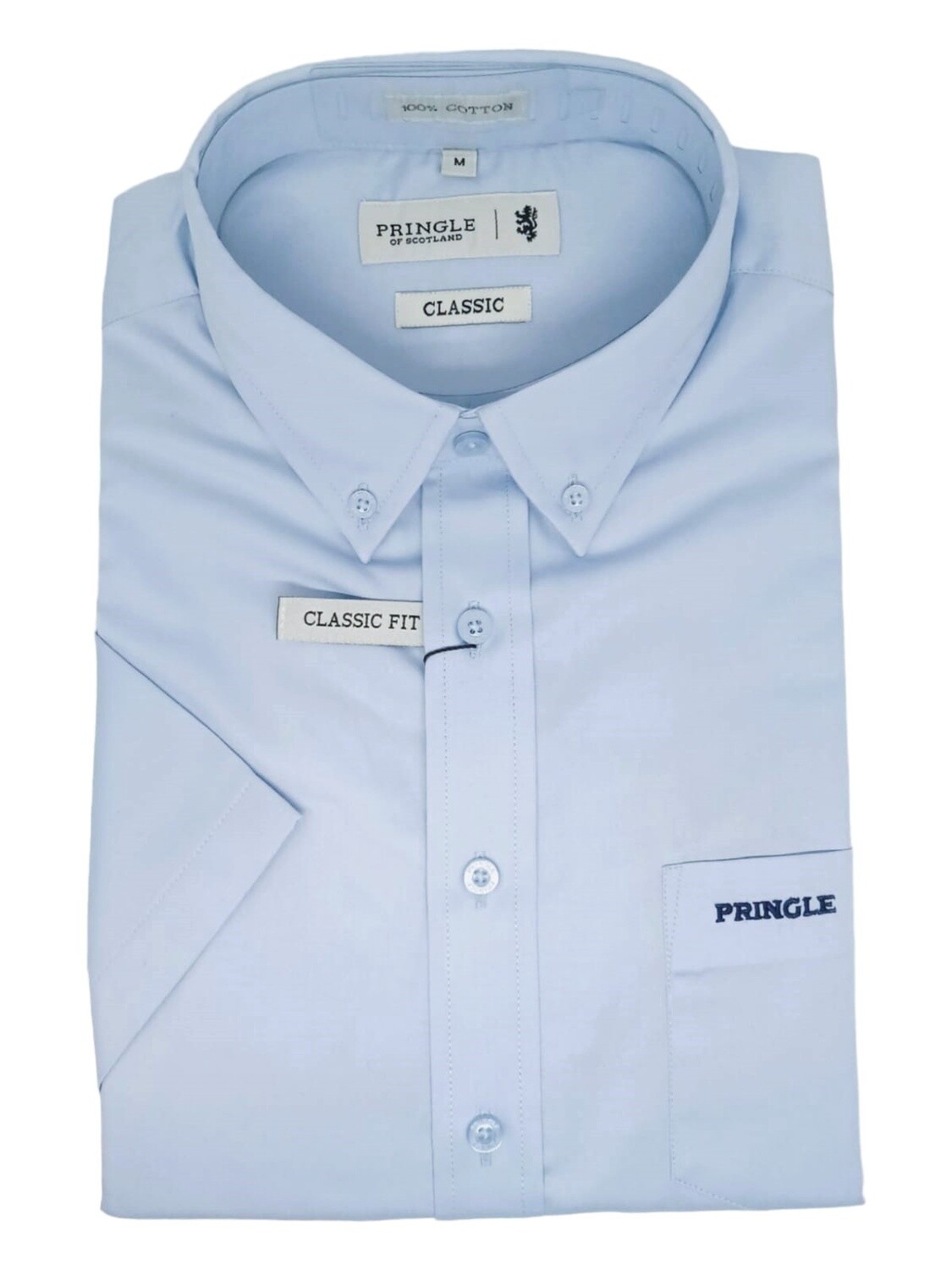 Pringle | Ethan | Short Sleeve Shirt | Light Blue, Size: S