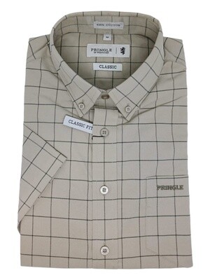 Pringle | Classic Short Sleeve Shirt | Oscar | Stone