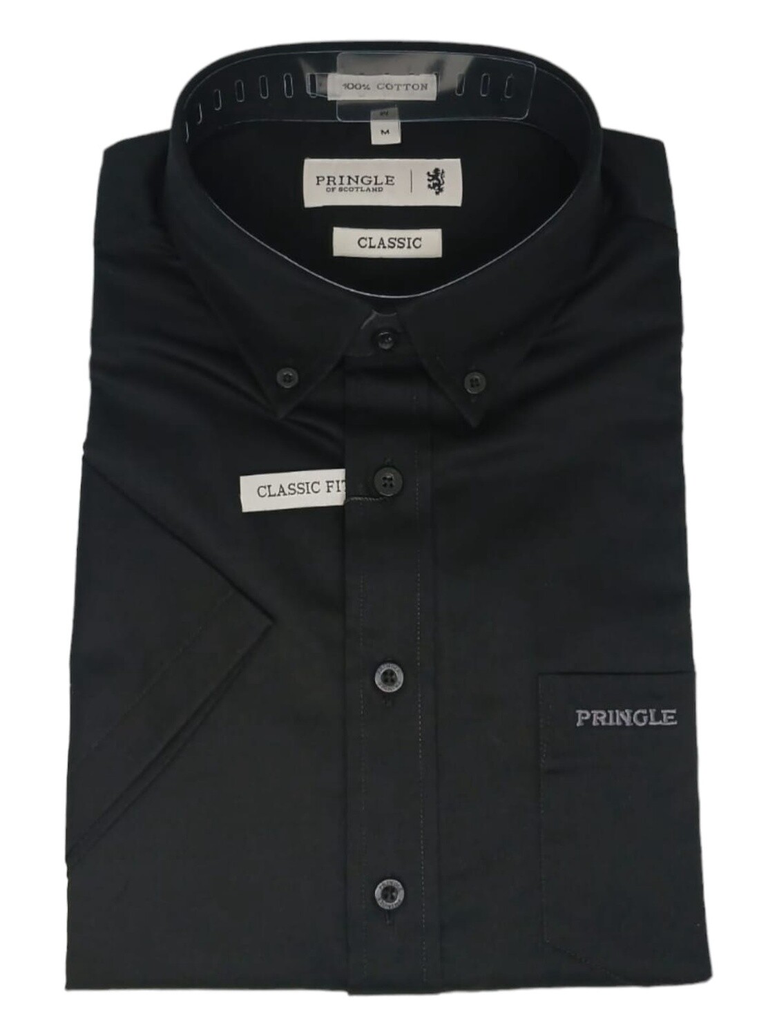 Pringle | Ethan | Short Sleeve Shirt | Black, Size: S