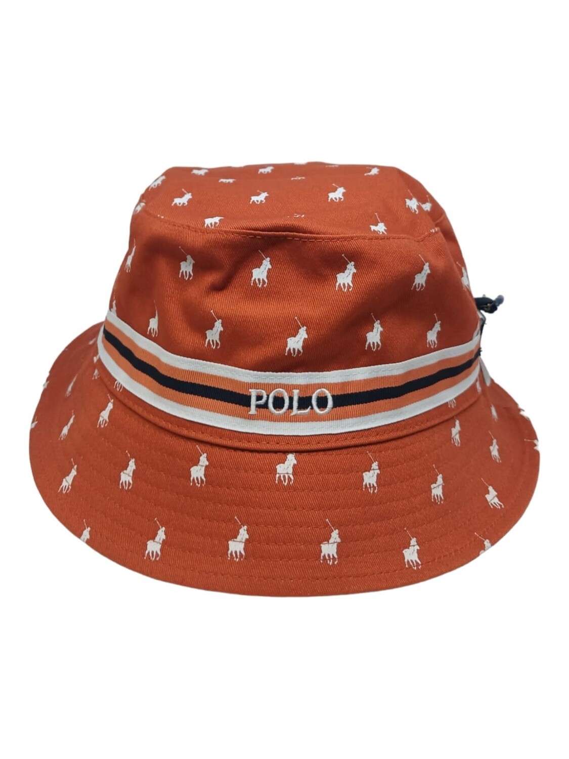 Polo | Monogram Reversible Bucket Hat | Orange, Size: S