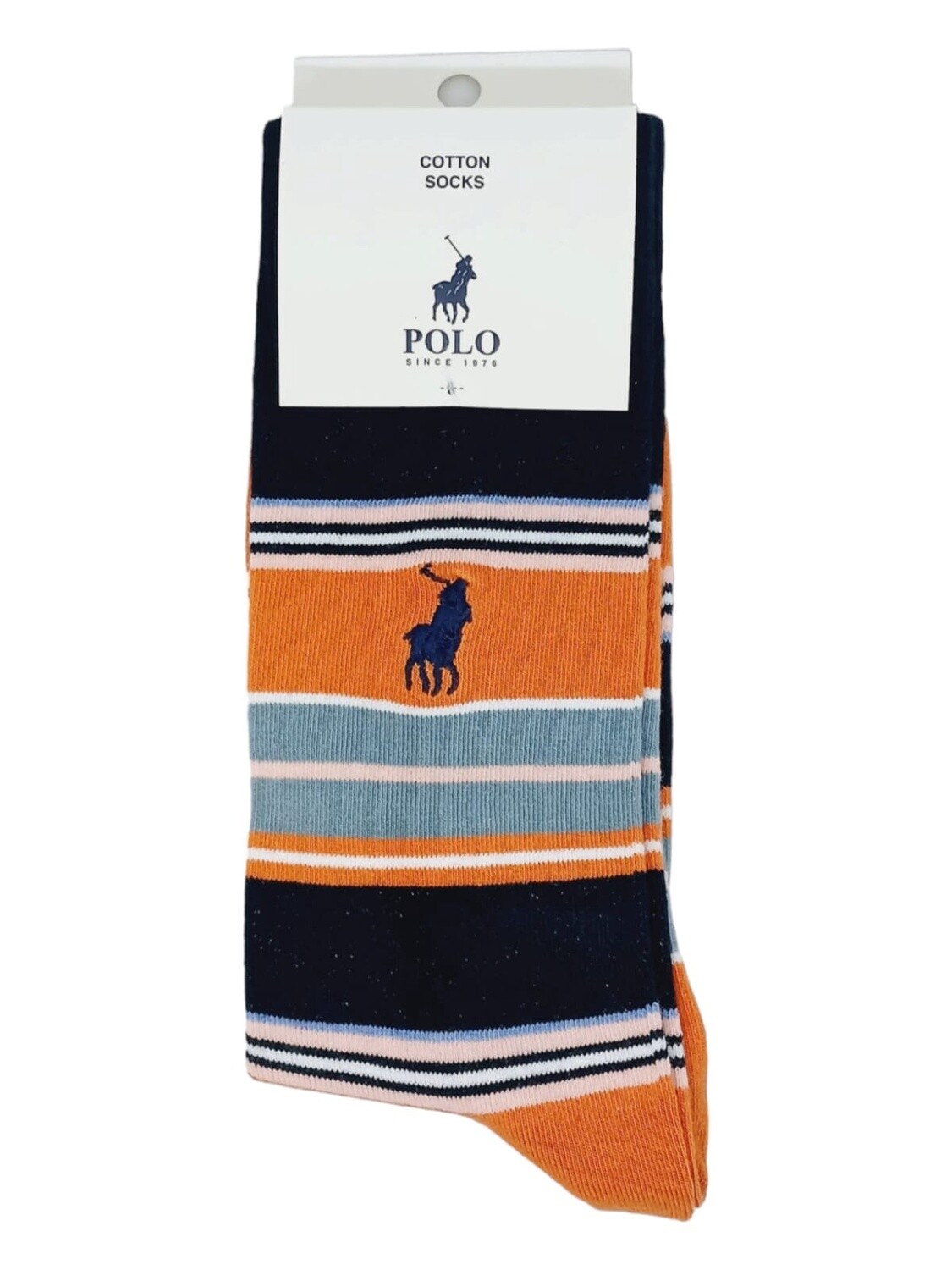 Polo | Stripe Socks | Orange | 7-10