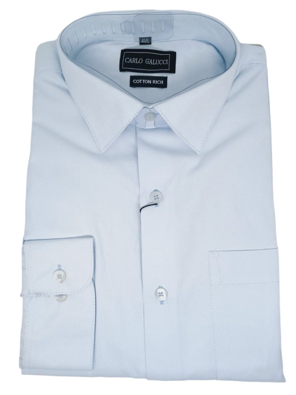 Carlo Galucci | Long Sleeve Shirt | NBD | Textured | Sky, Size: 38