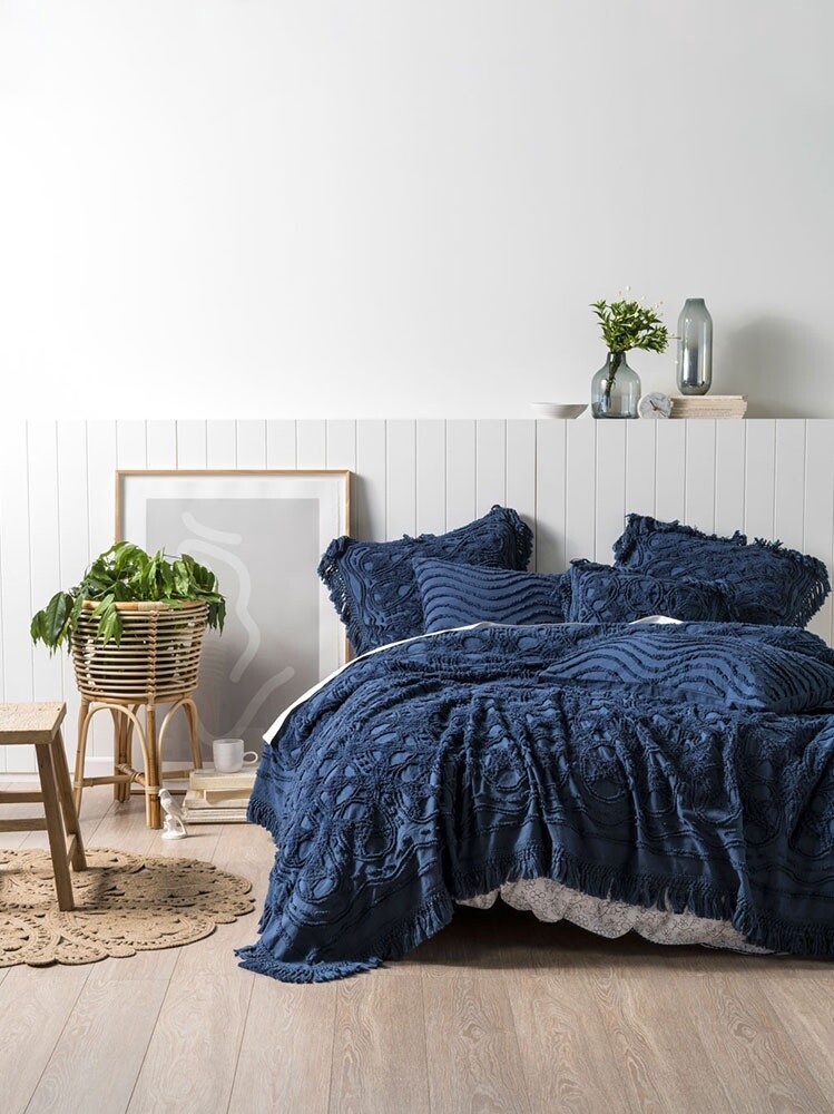 Linen House | Somers Bed Cover | Denim, Size: 240x260