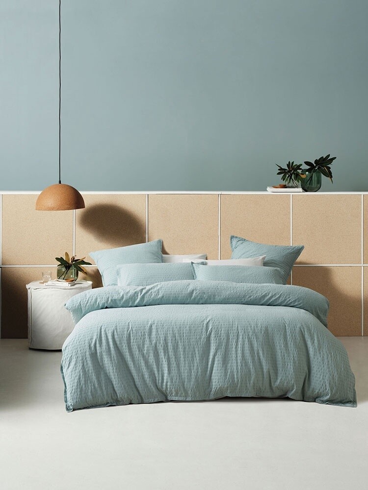 Linen House | Mila Duvet Cover Set | Saltwater, Size: Queen - 270x270