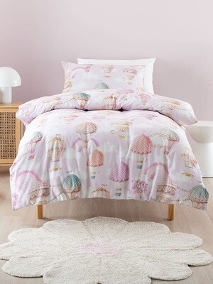 Linen House | Away We Go Duvet Cover Set | Pink | Single