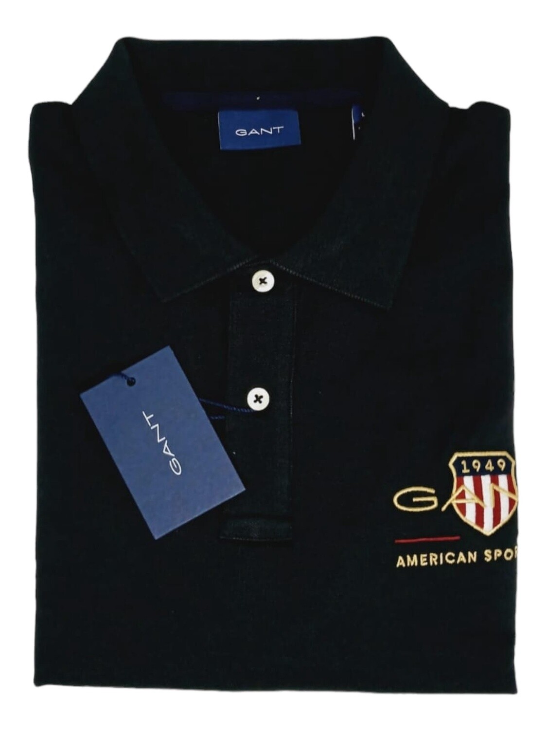 Gant | Archive Shield Pique Golfer | Black, Size: S