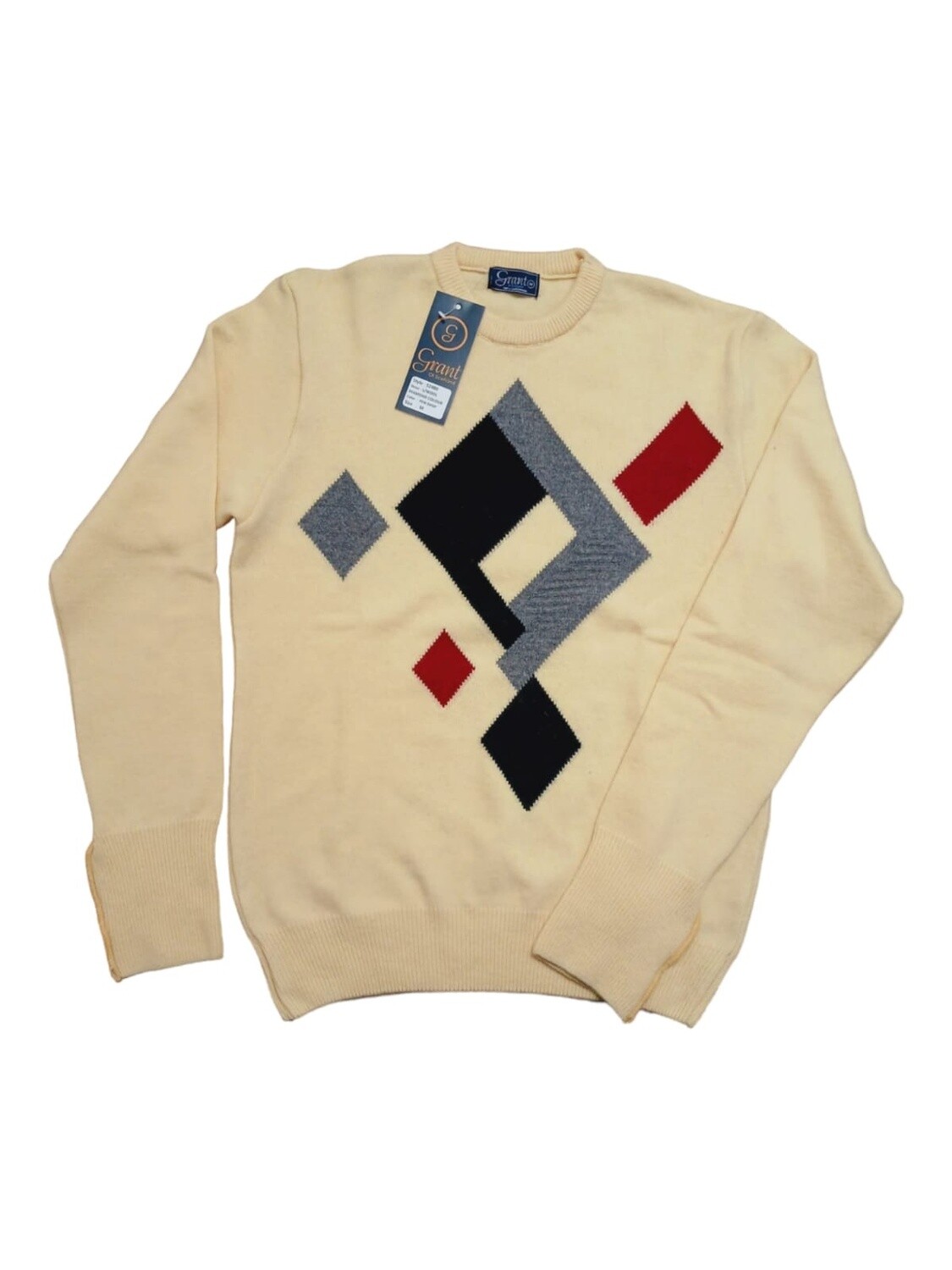 Grant | Lambswool Crew Neck Jersey | Yellow, Size: XL
