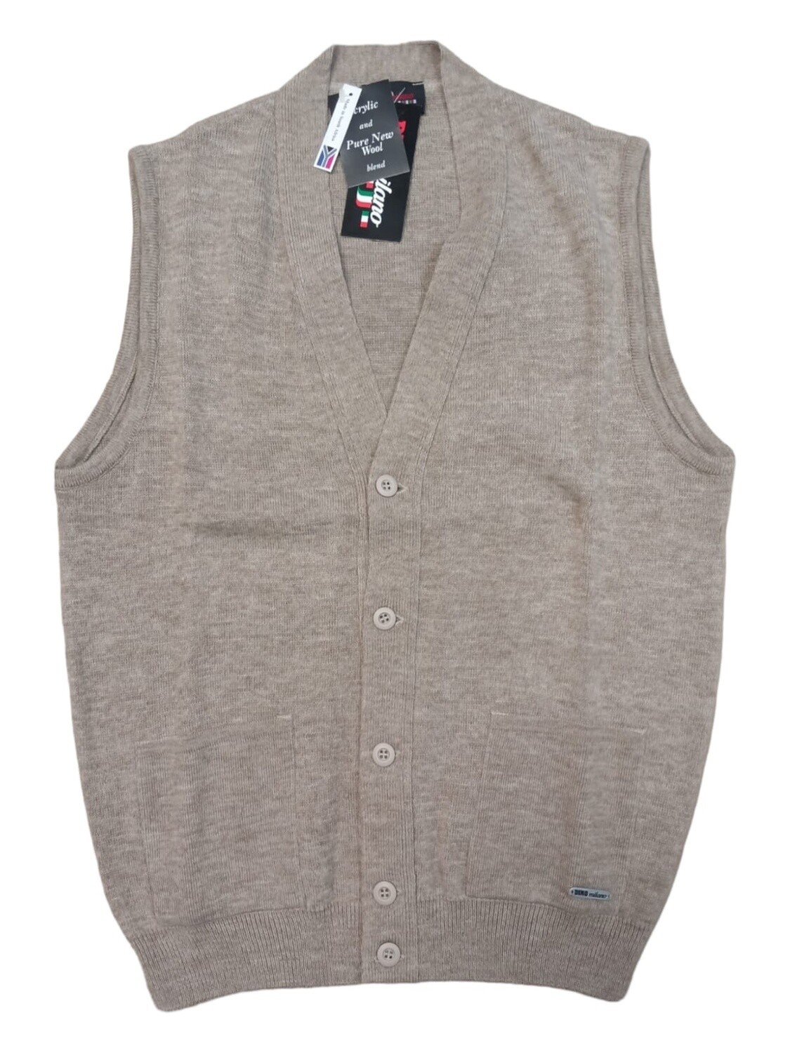 Dino Milano | Knitted Waistcoat | Natural, Size: S