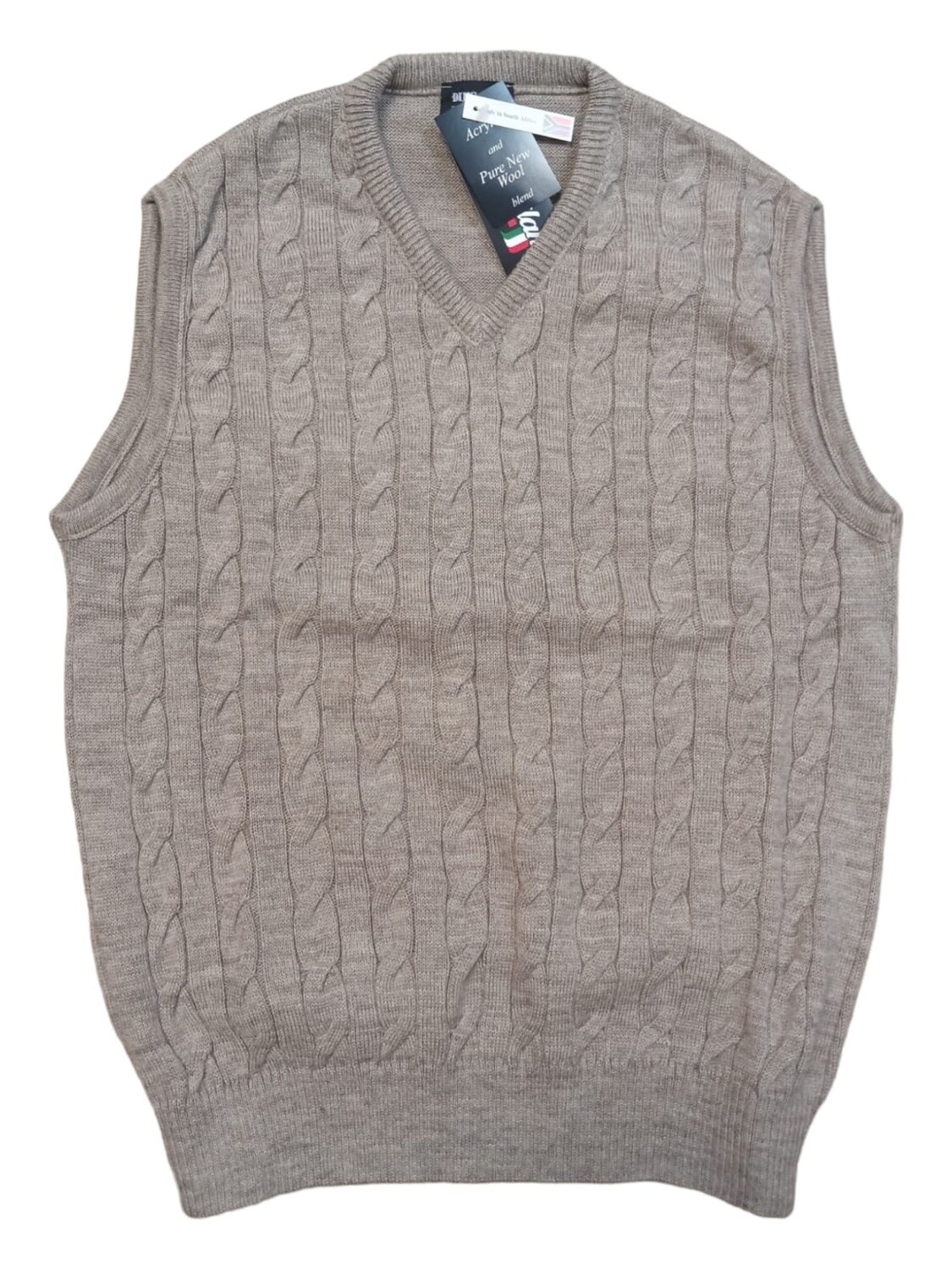 Dino Milano | Cable Knitted Sleeveless Pullover | Natural, Size: S