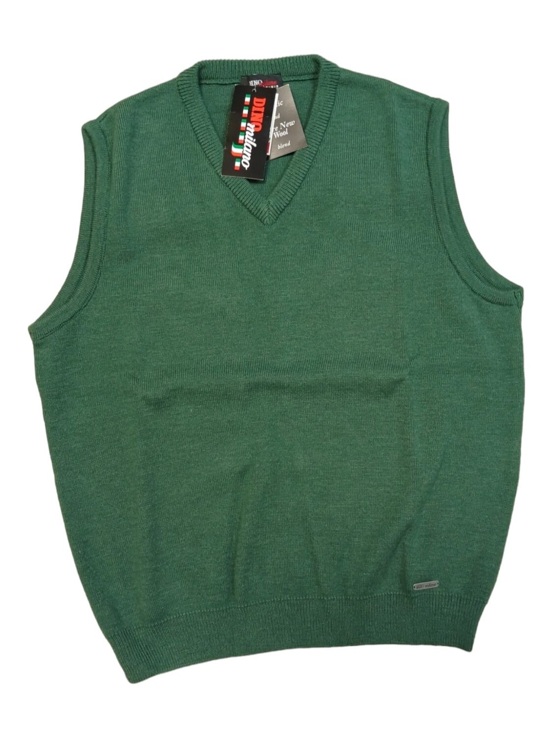 Dino Milano | Knitted Sleeveless Pullover | Verdigris, Size: S