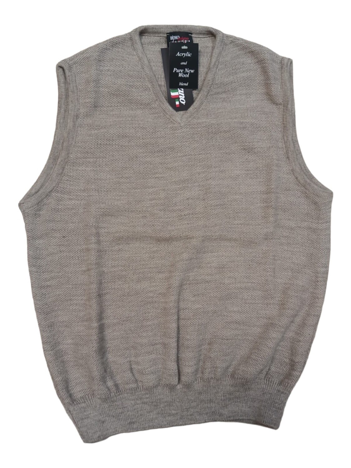 Dino Milano | Waffle Knit Sleeveless Pullover | Natural, Size: S