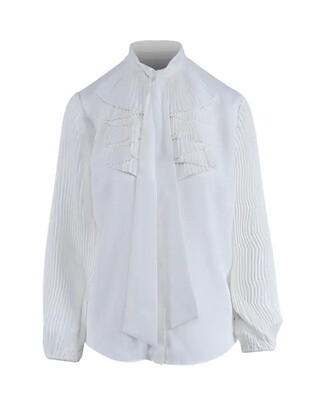Pringle | Adeline Ruffle Blouse | White