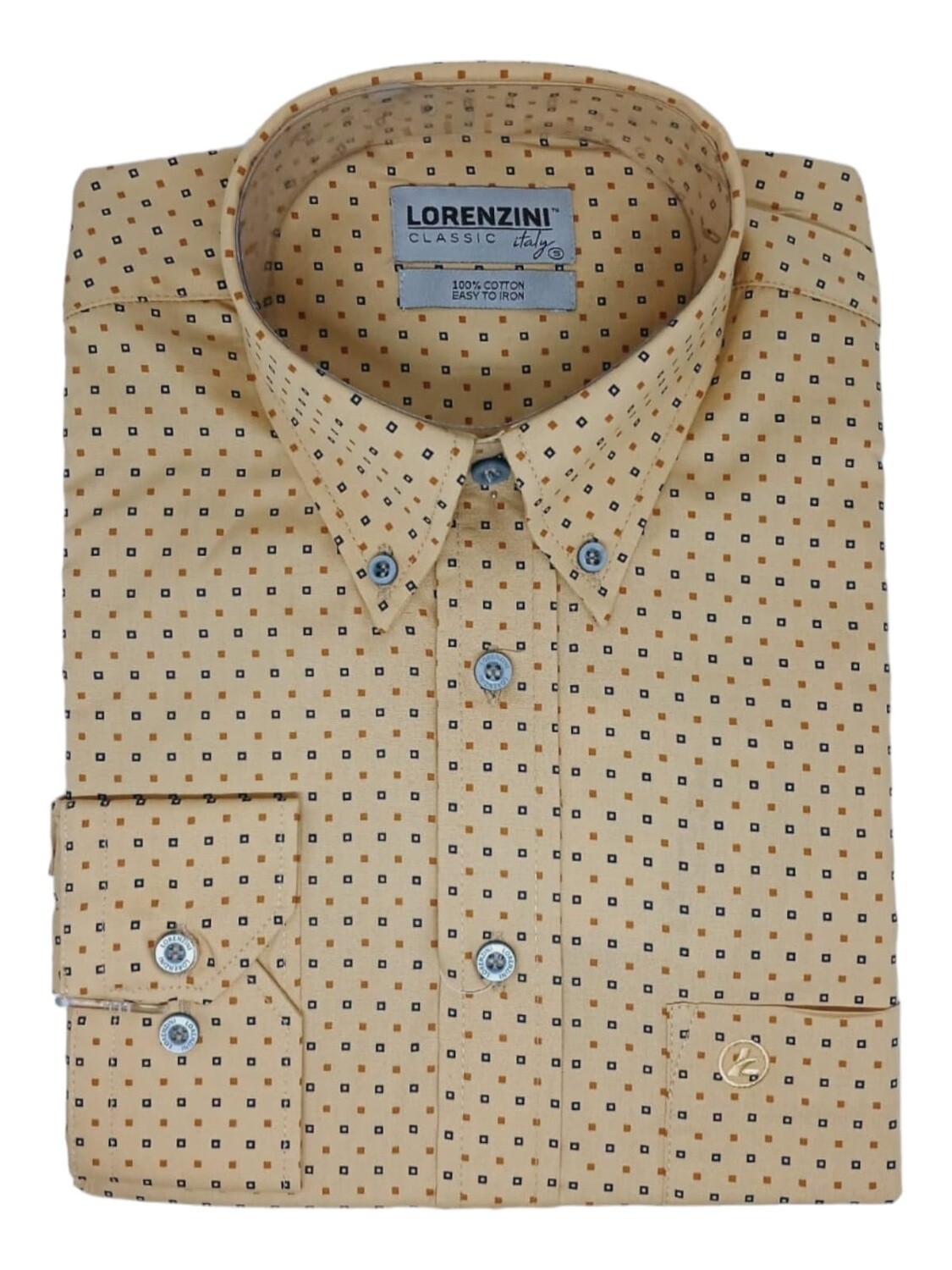 Lorenzini | Scott Classic Long Sleeve Shirt | LO50/776 | Camel, Size: S