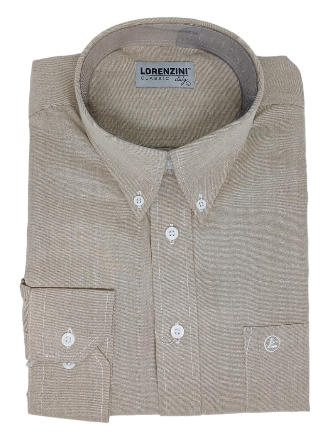 Lorenzini | Classic Long Sleeve Shirt | LO50/775 | Sand, Size: S