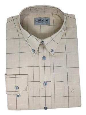 Lorenzini | Classic Long Sleeve Shirt | LO50/99 | Stone Check