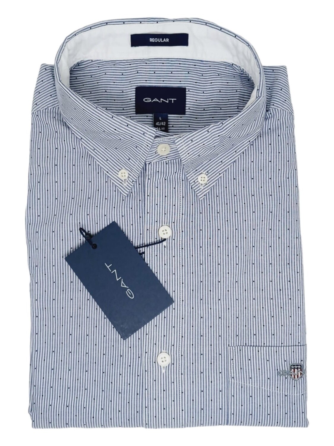 Gant | Regular Long Sleeve Shirt | Banker BD | Blue, Size: S