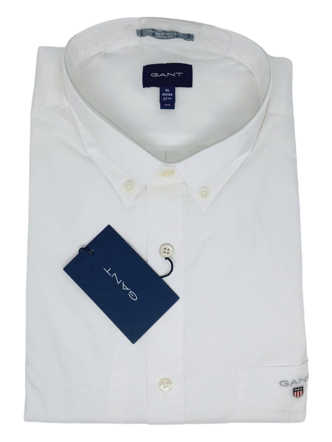 Gant | Regular Long Sleeve Shirt | Broadcloth BD | White, Size: S