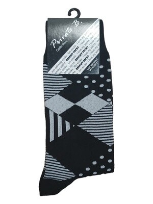 Private Benjamin | Funky Socks | Black &amp; Grey | 7-11