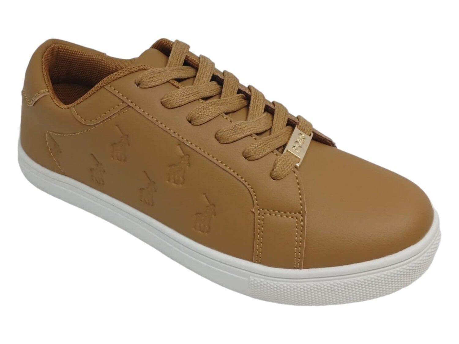 Polo | Debossed Pony Sneaker | Tan, Size: 3