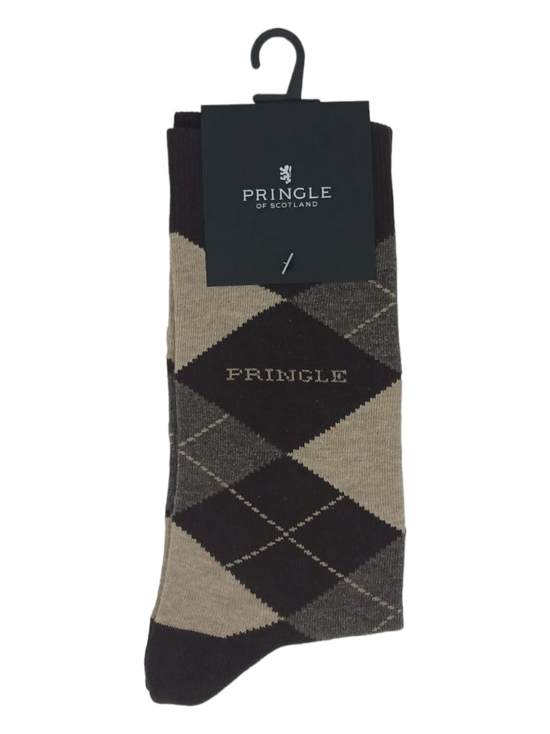 Pringle | Eddie Argyle Socks | Stone, Size: S-M