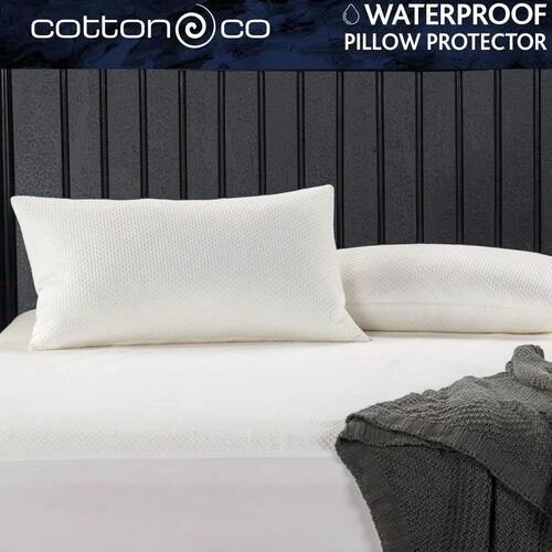 Cotton Co | Waterproof Pillow Protector | White, Size: King - 50x90