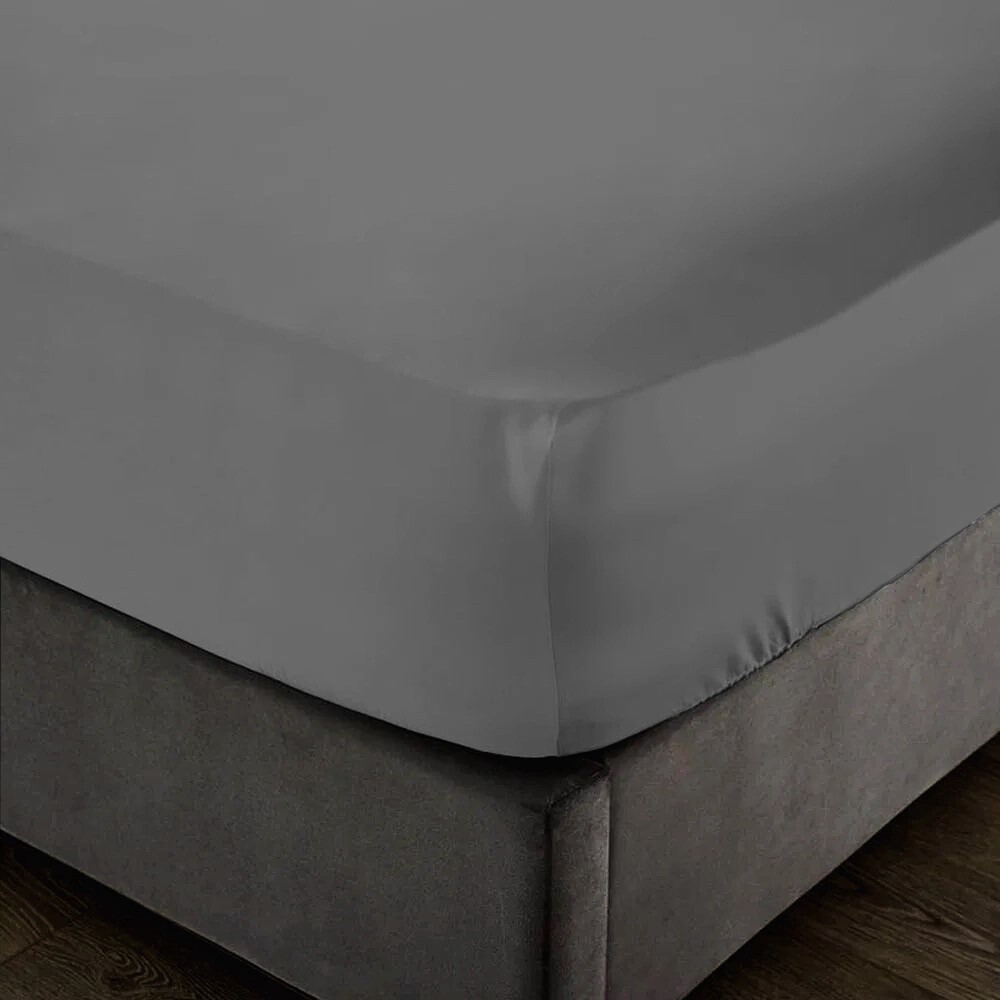 Egyptian Cotton | Fitted Sheet | 400 Thread Count | Grey, Size: Super King - 182x200x40