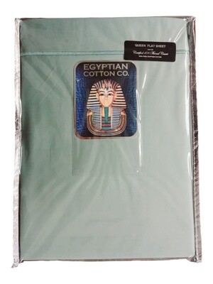 Egyptian Cotton | Flat Sheet | 400 Thread Count | Oxford | Duck Egg