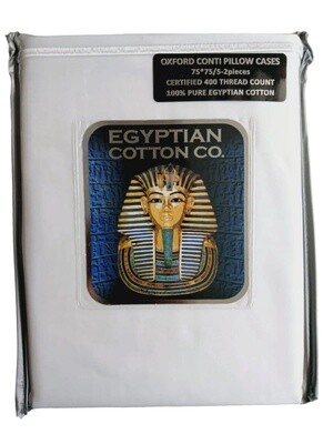 Hotel Collection | Oxford Conti Pillow Cases | 400 Thread Count Egyptian Cotton | 75x75